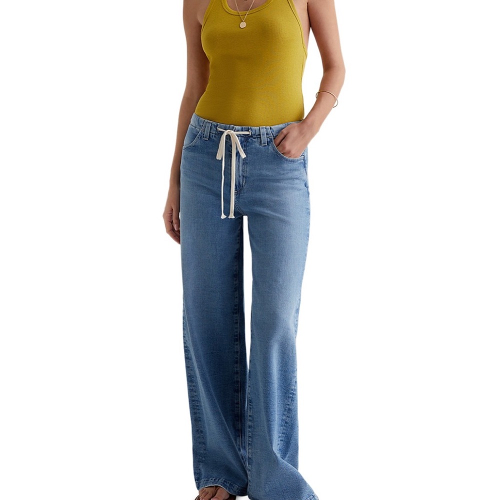 Ag Adriano Goldschmied Blue Flare Wide Leg Jeans